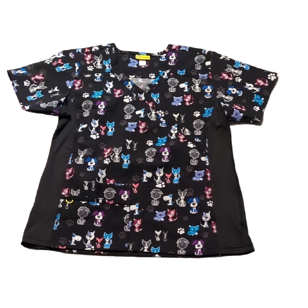 WonderWink Stretch Print Scrub Top Size Large
